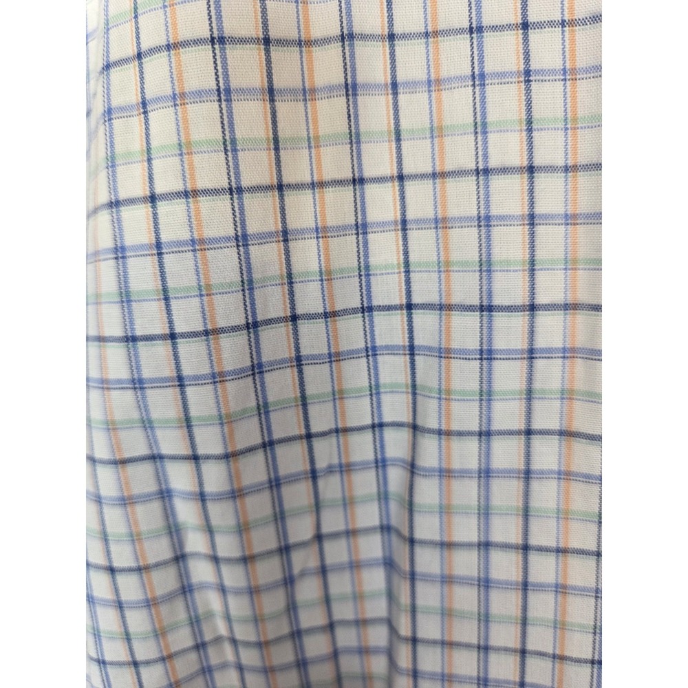 IZOD All Over Stretch Dress Shirt Mens 17.5 TALL FIT 35/36 Blue Check Office NEW - Picture 6 of 13